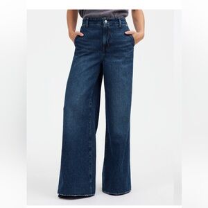 Madewell Dark Blue Flare & Wide Leg Jeans